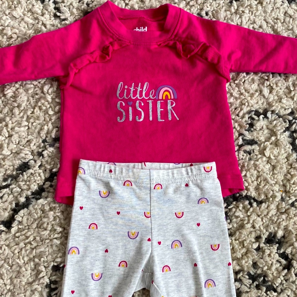 Carters Little Sister Pink/Rainbow set